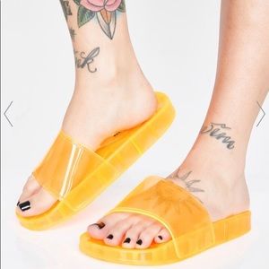 Dolls Kill Neon Gumdrop Jelly Slides in Mango